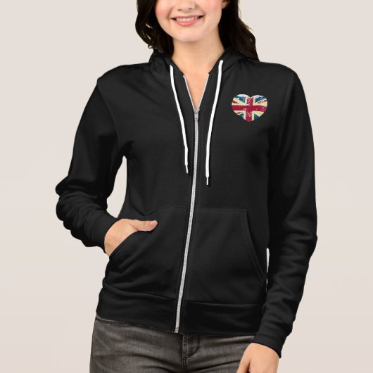 Veste À Capuche La forme de coeur de drapeau d'Union Jack (Devant)