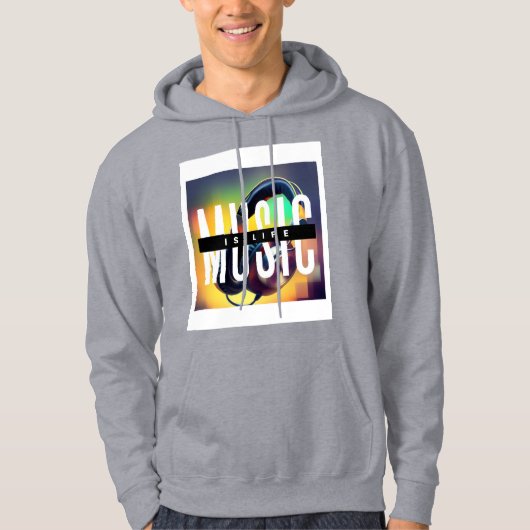 Veste À Capuche La musique est Sweatshirt de vie (Devant)