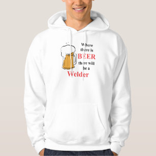 Veste À Capuche Là où il y a bière - soudeuse