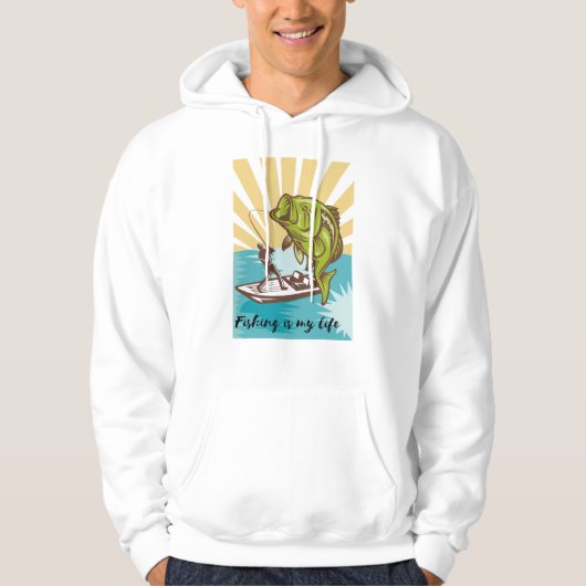 Veste À Capuche la pêche est ma vie (Devant)