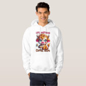 Veste À Capuche La vie arrive, le café aide (Devant entier)