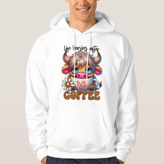 Veste À Capuche La vie commence après le café (Devant)