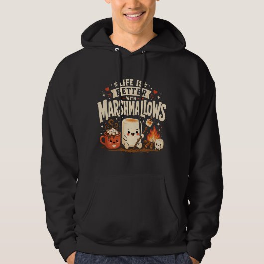 Veste À Capuche La vie est meilleure avec des marshmallows (Devant)