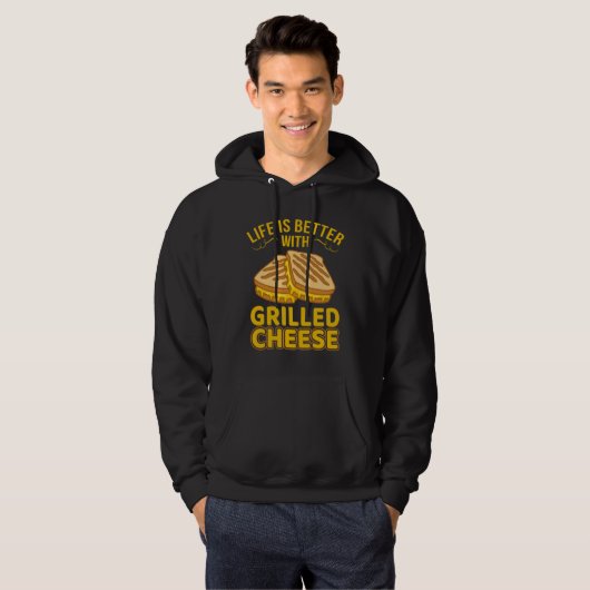 Veste À Capuche La vie est meilleure avec le fromage grillé (Devant entier)