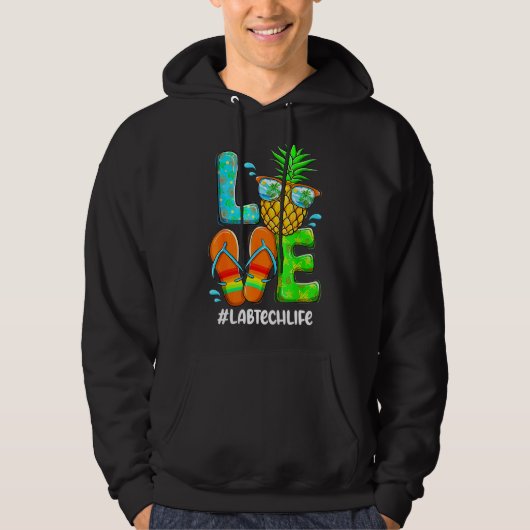 Veste À Capuche Lab Tech Aimer Été Ananas Fleur tropicale Fli (Devant)