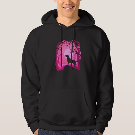 Veste À Capuche Labrador Rétro Chien Labrador Rose (Devant)