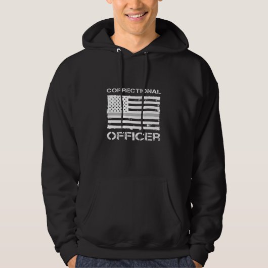 Veste À Capuche L'agent correctionnel Thin Silver Line US Flag Don (Devant)