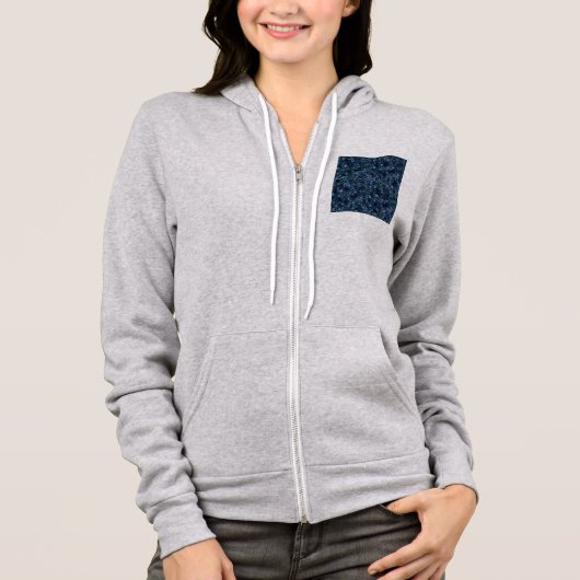 Veste À Capuche Lagune Bleue Minuit Pavé Patchwork Terrazo (Devant)