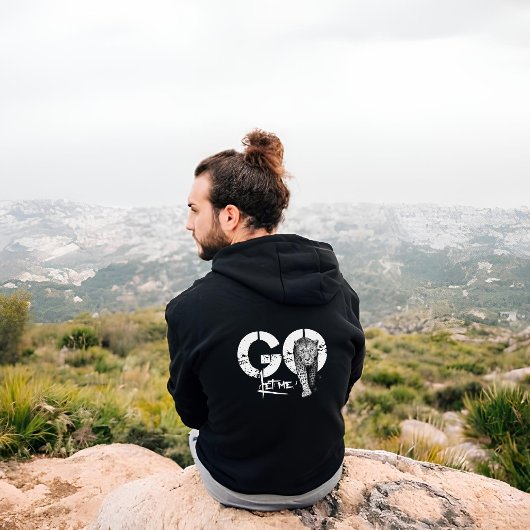 Veste À Capuche Laisse-moi ALLER T-shirt noir Leopard