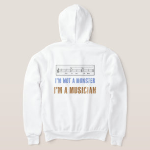 Veste À Capuche L'alphabétisation musicale compte, j'aime manger d