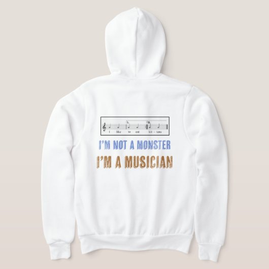 Veste À Capuche L'alphabétisation musicale compte, j'aime manger d (Couchage Retour)