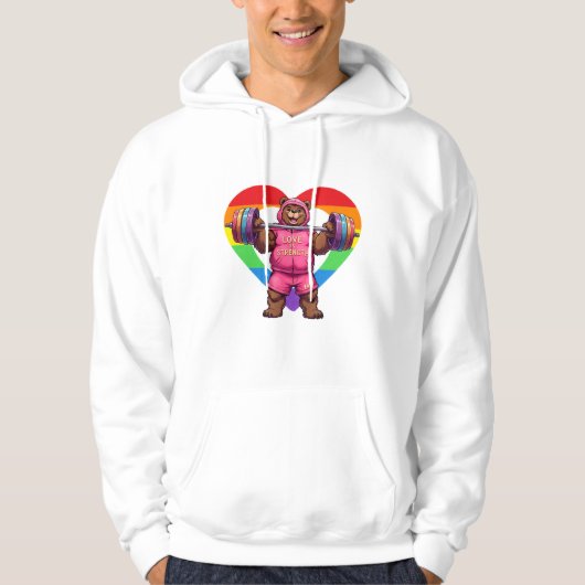 Veste À Capuche L'amour de Bearbie est la force (Devant)
