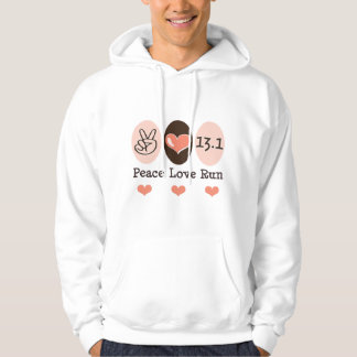 Veste À Capuche L'amour de paix courent demi de sweatshirt du