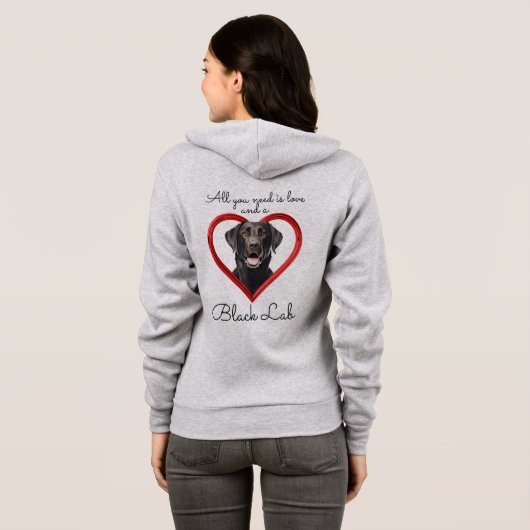 Veste À Capuche L'amour et un Black Lab (Dos entier)