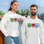Veste À Capuche L'amour pour la paix Hanoukka<br><div class="desc">Peace Love Hanoukka sweat - shirt à capuche unisex pour un homme ou une femme juif qui aime célébrer Chanukah. Un joli signe de paix,  un coeur,  et une belle menorah.</div>