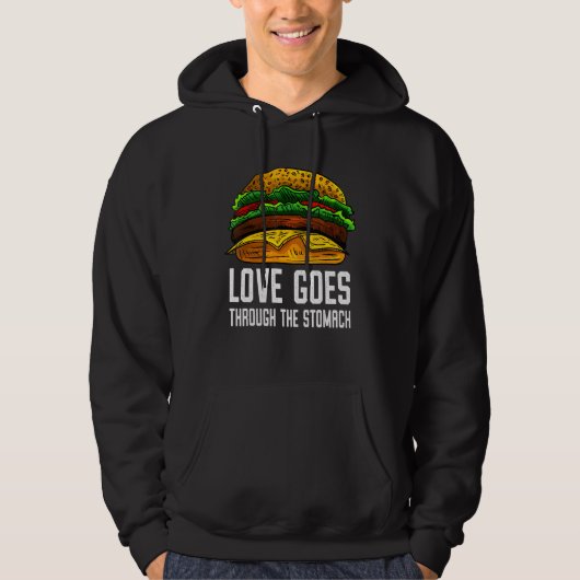 Veste À Capuche L'Amour Traverse L'Estomac Que Je Cheeseburger Je (Devant)