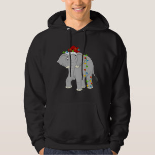 Veste À Capuche L'Amoureux des animaux éléphant Xmas Santa Hat Ele
