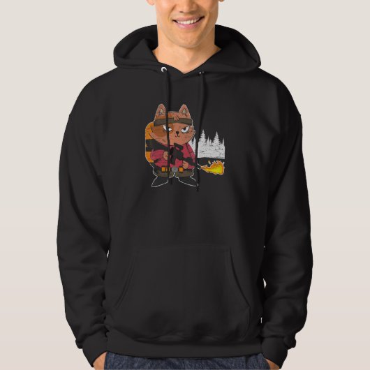 Veste À Capuche Lance-flammes Lance-flammes Chaud Brûle Chat (Devant)