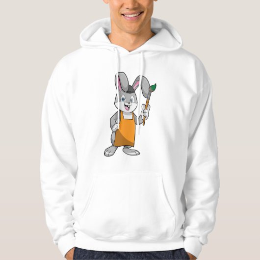 Veste À Capuche Lapin comme Peintre avec pinceau (Devant)