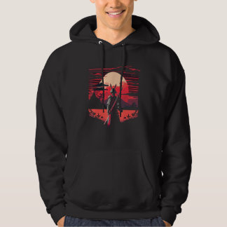 Veste À Capuche Lapin noir lapin Samurai Guerrier Katana Japonais
