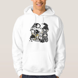 Veste À Capuche Lapin squelette mignon et art de poisson Zen