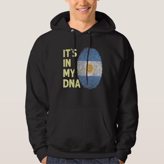Veste À Capuche L'Argentine Dans Mon Adn Argentine Drapeau Équipe (Devant)
