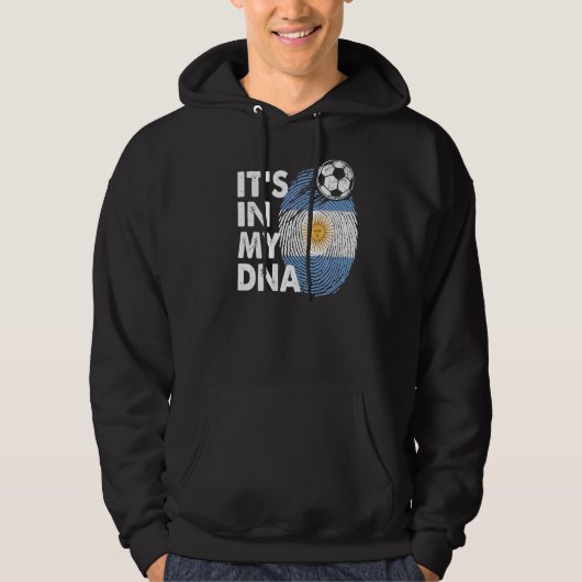 Veste À Capuche L'Argentine Dans Mon Adn Argentine Drapeau Équipe (Devant)