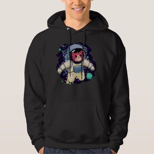 Veste À Capuche L'astronaute Chat coloré (Devant)