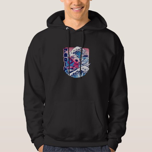 Veste À Capuche L'Axolotl Fait du Surf (Devant)