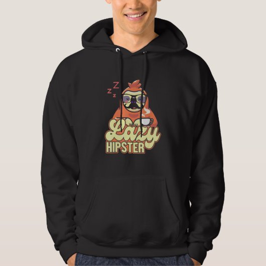 Veste À Capuche Lazy Hipster Sloth Mustache Freethinker Urban Styl (Devant)