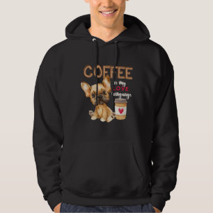 Veste À Capuche Le Café Est Ma Langue D'Amour Français Chien Gross