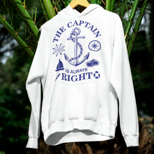 Veste À Capuche Le capitaine a toujours raison - Capitaine Funny -