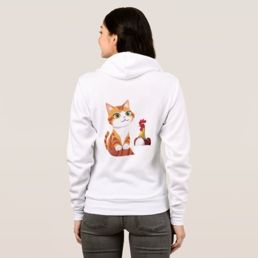 Veste À Capuche Le chat et le poulet (Dos entier)