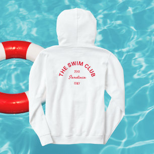 Veste À Capuche Le Club de natation Custom Red Crest Swimmers