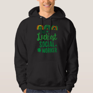 Veste À Capuche Le plus chanceux travailleur social Saint Patrick'