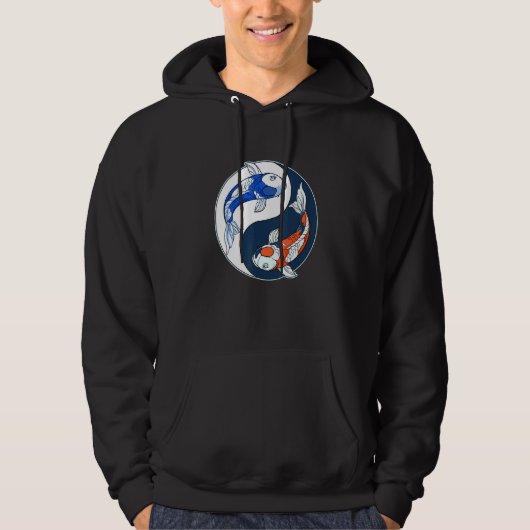 Veste À Capuche Le poisson Yin Yang Koi (Devant)