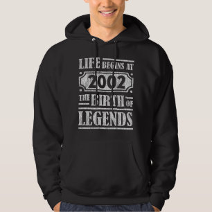 Veste À Capuche Légendaire Né en 2002 Cadeau d'anniversaire Rétro 