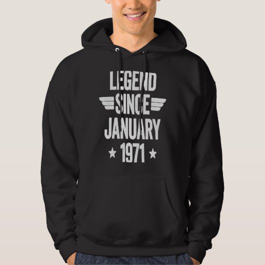 Veste À Capuche Légende depuis janvier 1971 1 (Devant)