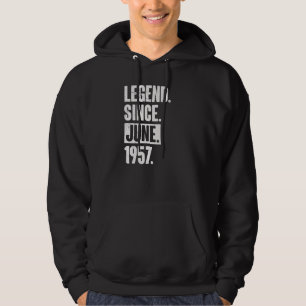 Veste À Capuche Légende depuis juin 1957 65 ans 65e anniversaire