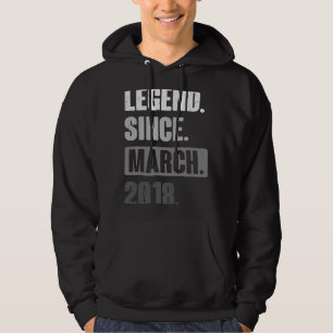 Veste À Capuche Légende depuis mars 2018 Anniversaire 5ème Décorat