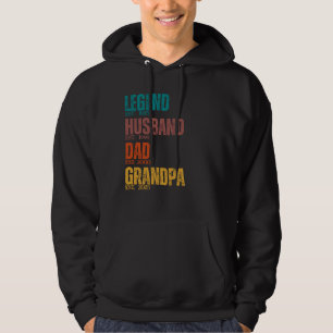 Veste À Capuche Légende Mari Papa Grand-Père Retro Custom Est. Ann