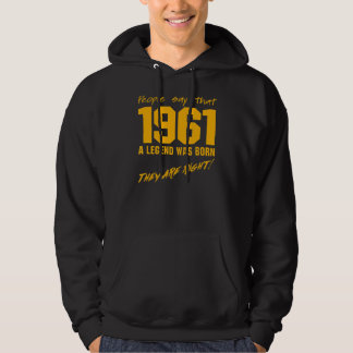 Veste À Capuche Légende Né en 1961 Anniversaire Vintage Célébratio