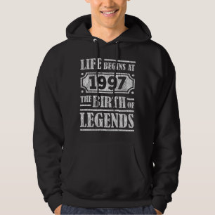 Veste À Capuche Légende Né en 1997 Cadeau d'anniversaire Rétro Vin