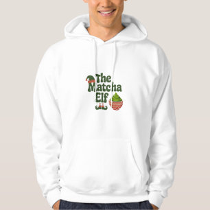 Veste À Capuche L'Elfe Matcha Drôle de Noël Buveurs de Boisson Mat