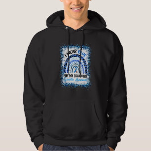 Veste À Capuche Léopard blanchi arc-en-ciel bleu ruban Diabète Awa