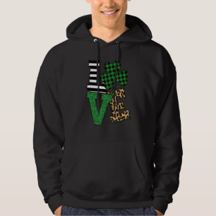 Veste À Capuche Léopard & Buffle Vert Plaid Love St Patrick's Da