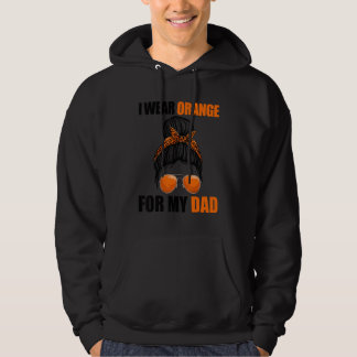 Veste À Capuche Leopard Messy Bun Leucémie Je Porte Orange Pour M