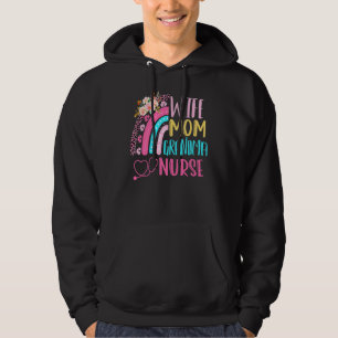 Veste À Capuche Leopard Rainbow épouse maman grand-mère infirmière