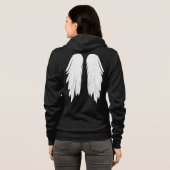 Veste À Capuche Les ailes de l'ange et une phrase ludique sur un d (Dos entier)