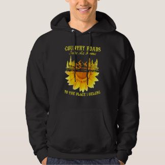 Veste À Capuche Les routes de la campagne de tournesol m'amènent à